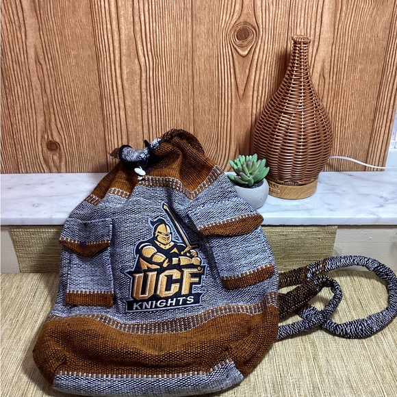 University of Central Florida Handbags - UCF Knights Brown and Gray Backpack Woven Boho